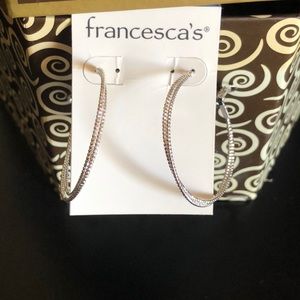 Elegant Silver Tone Hoop Earrings